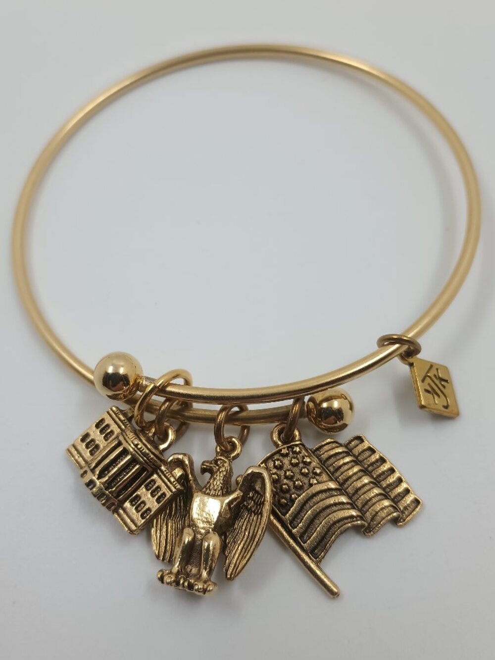 KJK NYC Gold Tone Patriotic Charm Bracelet
